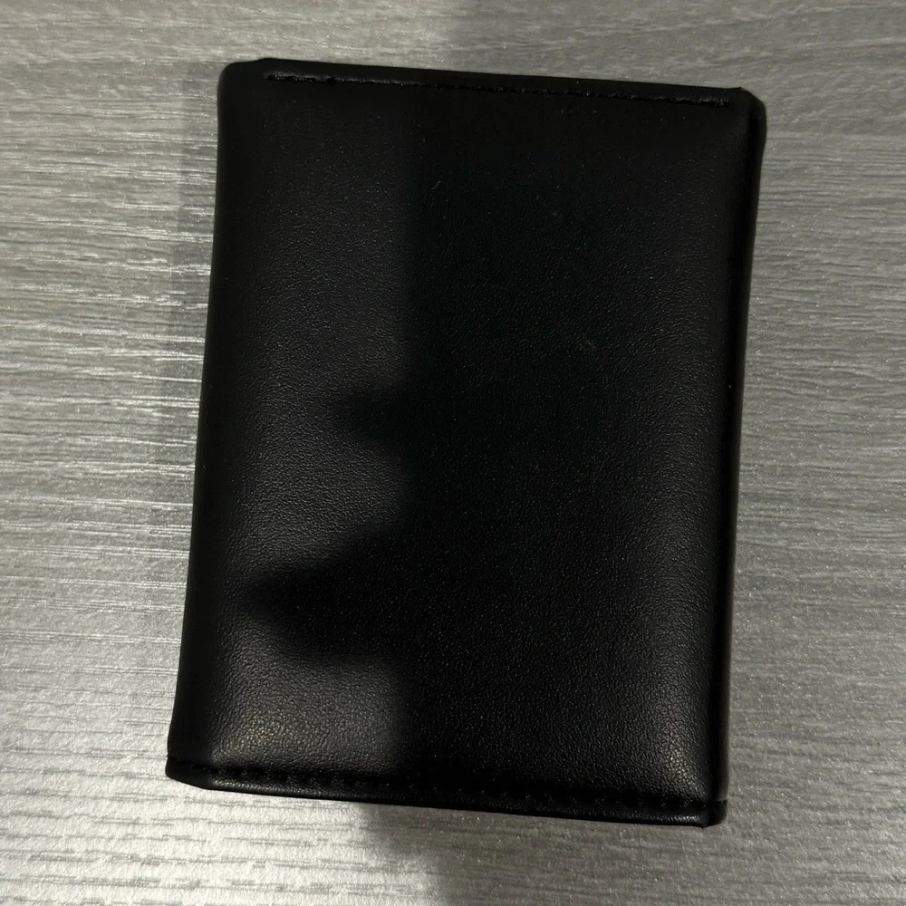 Black Strawberry Print Tri-Fold Wallet